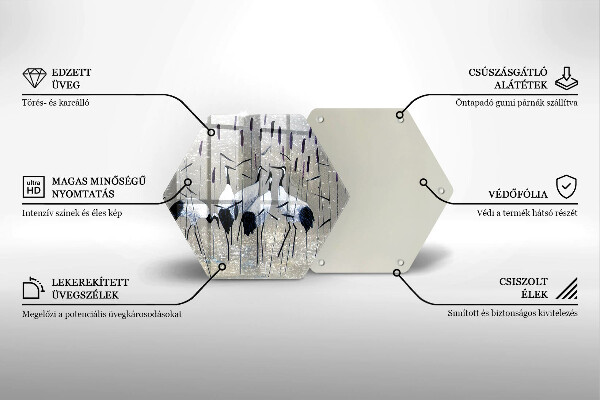 Skleněná krájecí deska Japonské jeřáby