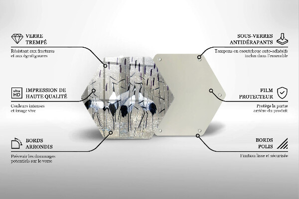 Skleněná krájecí deska Japonské jeřáby