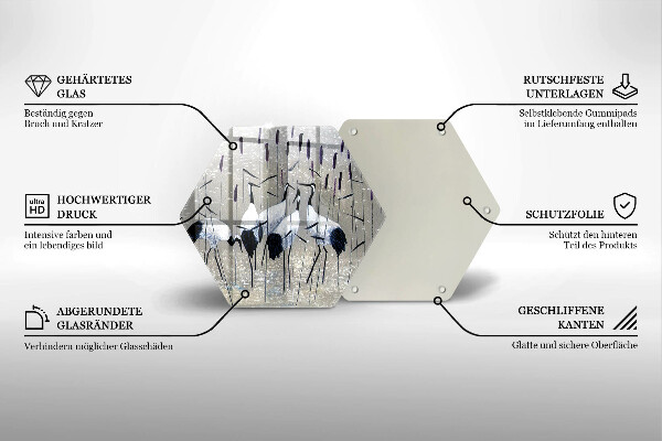 Skleněná krájecí deska Japonské jeřáby
