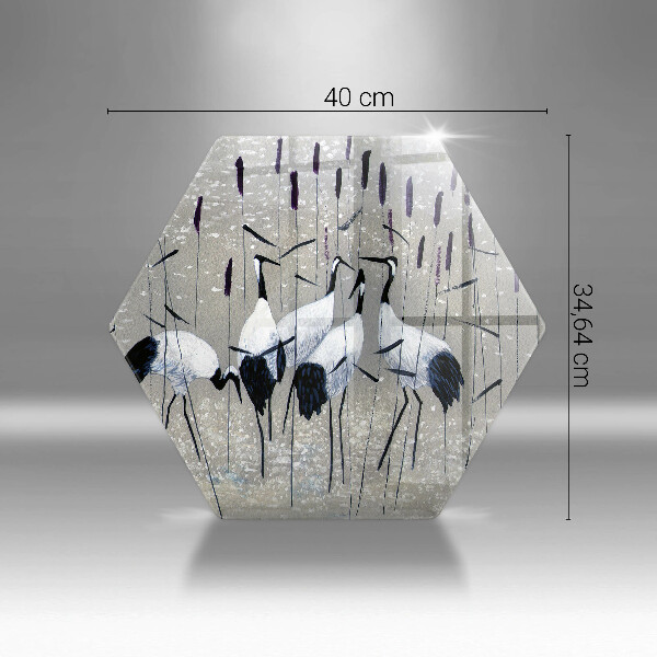 Skleněná krájecí deska Japonské jeřáby