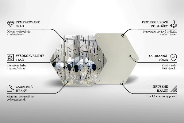 Skleněná krájecí deska Japonské jeřáby