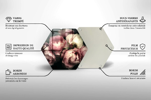 Skleněná krájecí deska Pivoňkové květy