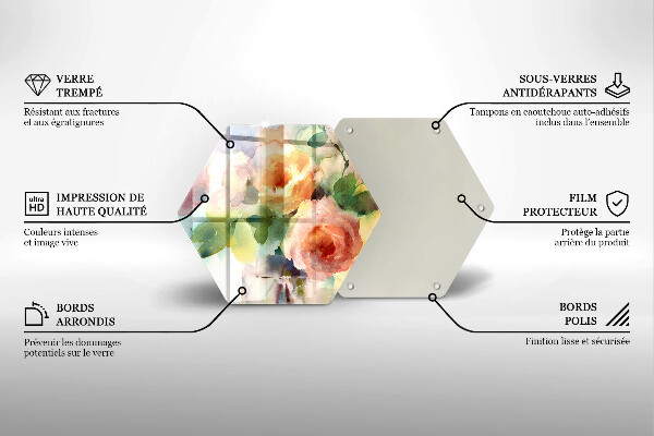 Skleněná krájecí deska Malované květiny