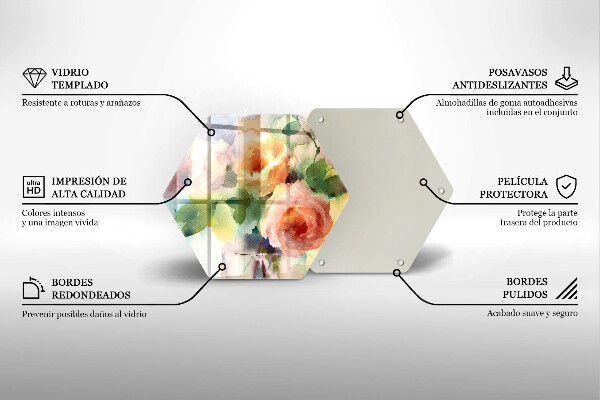 Skleněná krájecí deska Malované květiny