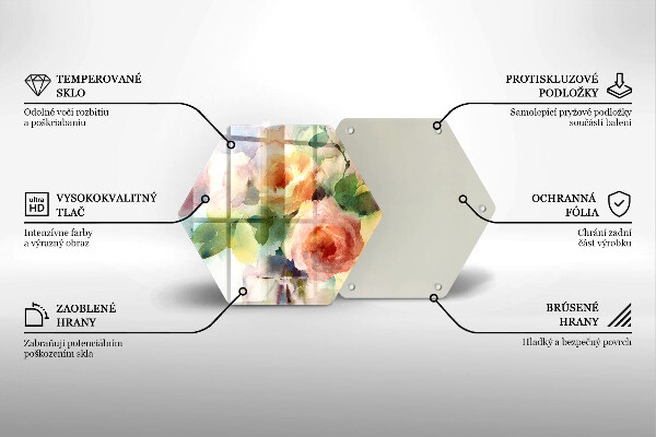 Skleněná krájecí deska Malované květiny