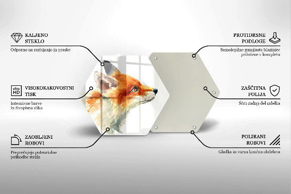 Skleněná krájecí deska Malovaná liška