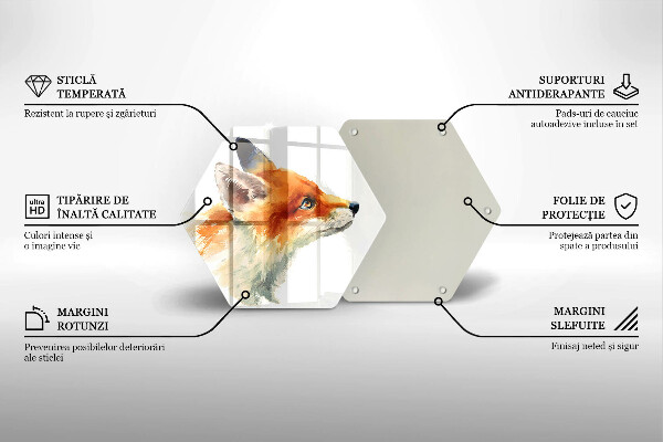Skleněná krájecí deska Malovaná liška