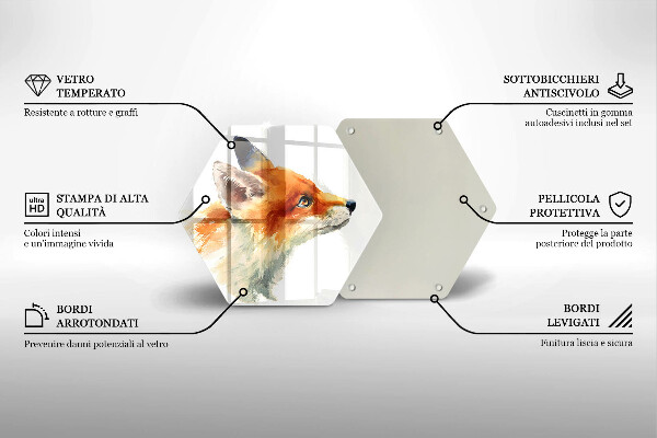 Skleněná krájecí deska Malovaná liška