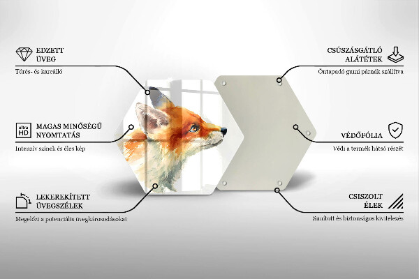 Skleněná krájecí deska Malovaná liška