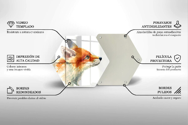 Skleněná krájecí deska Malovaná liška