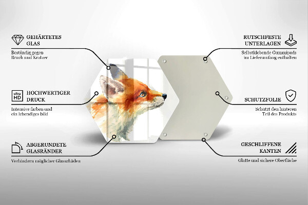 Skleněná krájecí deska Malovaná liška