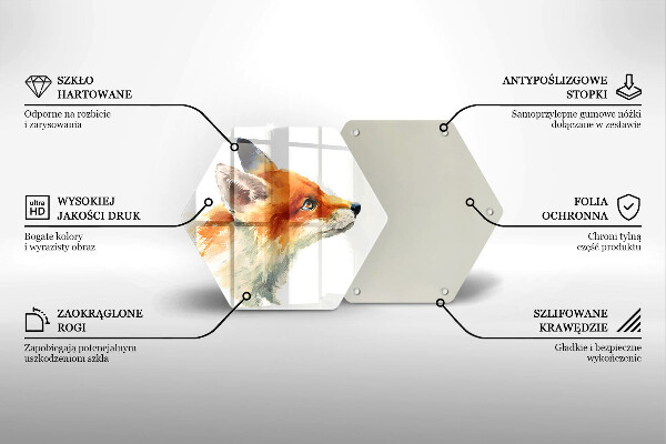 Skleněná krájecí deska Malovaná liška