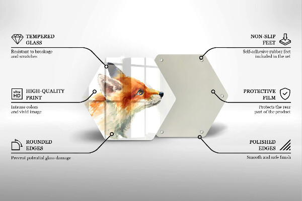 Skleněná krájecí deska Malovaná liška