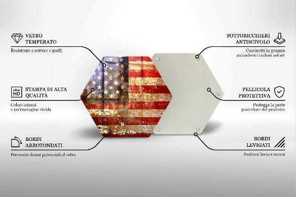 Skleněná krájecí deska Vlajka usa amerika