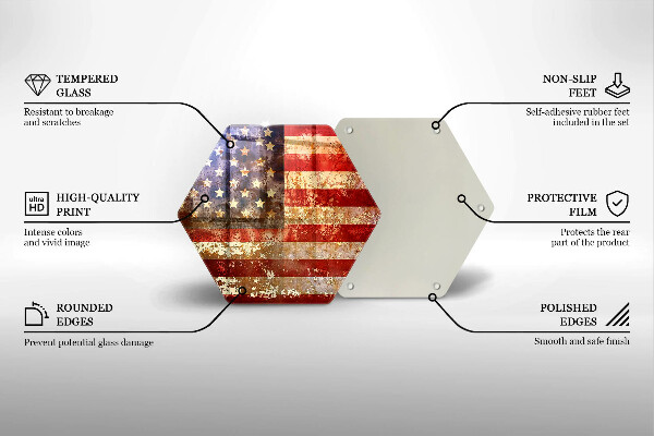 Skleněná krájecí deska Vlajka usa amerika