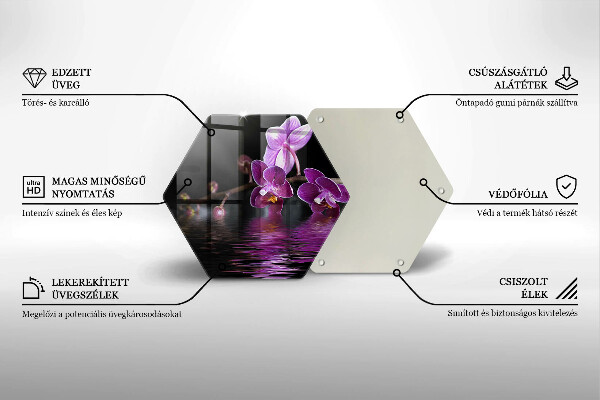 Skleněná deska do kuchyně Orchidejová zenová voda