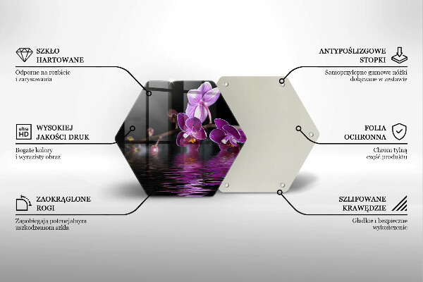 Skleněná deska do kuchyně Orchidejová zenová voda