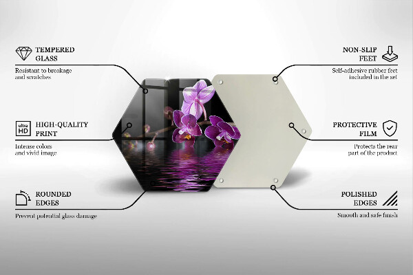 Skleněná deska do kuchyně Orchidejová zenová voda