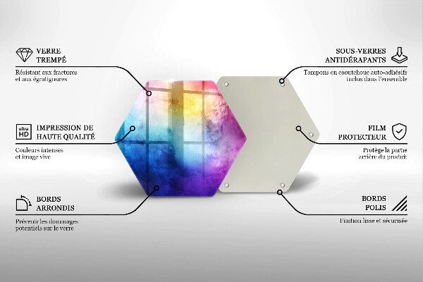Skleněná krájecí deska Rainbow akvarel šplouchání
