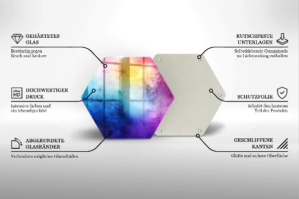 Skleněná krájecí deska Rainbow akvarel šplouchání