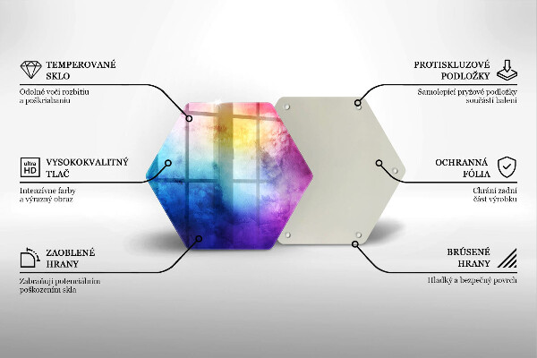 Skleněná krájecí deska Rainbow akvarel šplouchání