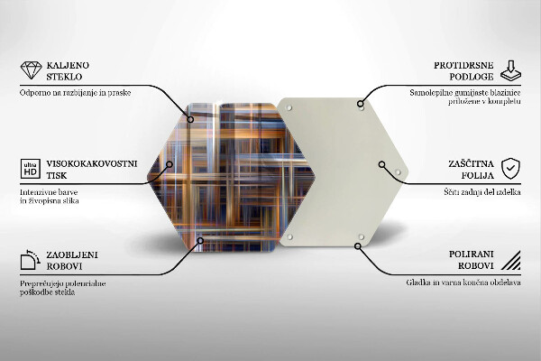 Skleněná krájecí deska Abstraktní barvy linky