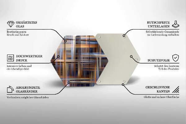 Skleněná krájecí deska Abstraktní barvy linky