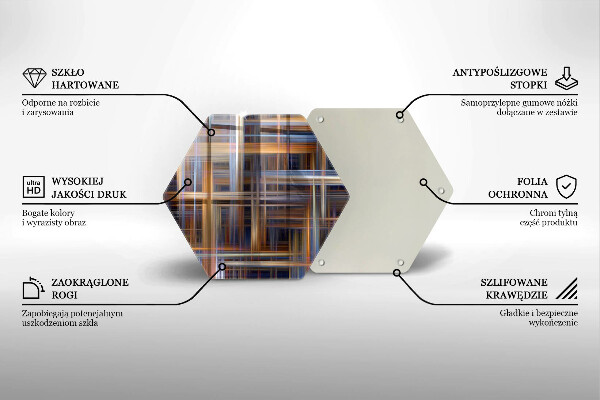 Skleněná krájecí deska Abstraktní barvy linky