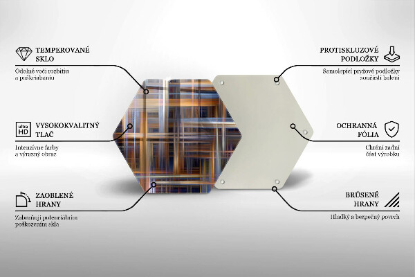 Skleněná krájecí deska Abstraktní barvy linky