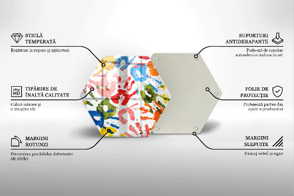 Skleněná deska do kuchyně Stopy dětských rukou