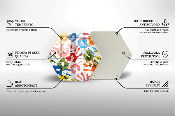 Skleněná deska do kuchyně Stopy dětských rukou