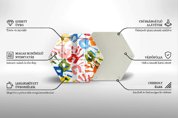 Skleněná deska do kuchyně Stopy dětských rukou