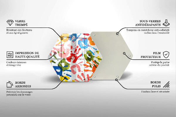 Skleněná deska do kuchyně Stopy dětských rukou