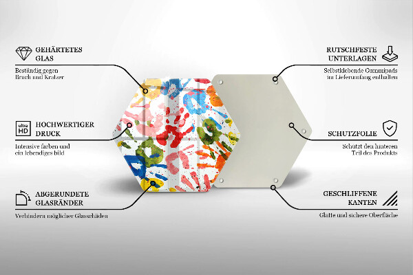 Skleněná deska do kuchyně Stopy dětských rukou