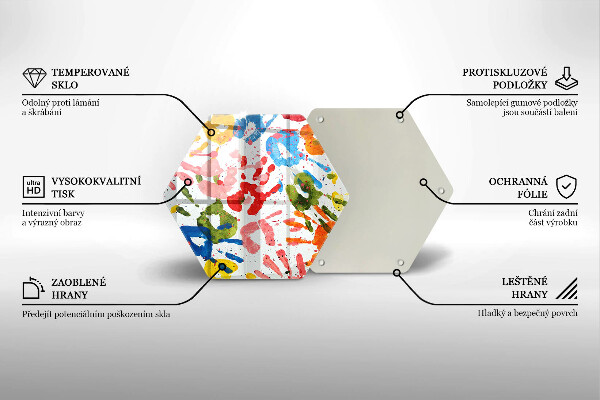 Skleněná deska do kuchyně Stopy dětských rukou