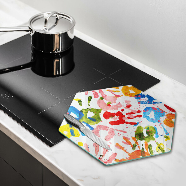 Skleněná deska do kuchyně Stopy dětských rukou