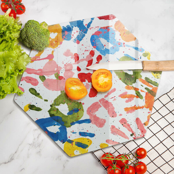 Skleněná deska do kuchyně Stopy dětských rukou