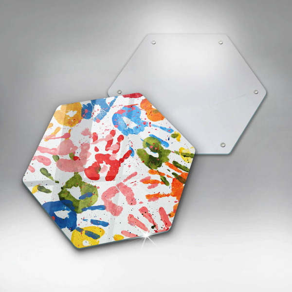 Skleněná deska do kuchyně Stopy dětských rukou