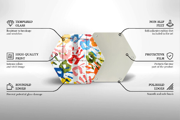 Skleněná deska do kuchyně Stopy dětských rukou