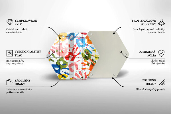 Skleněná deska do kuchyně Stopy dětských rukou