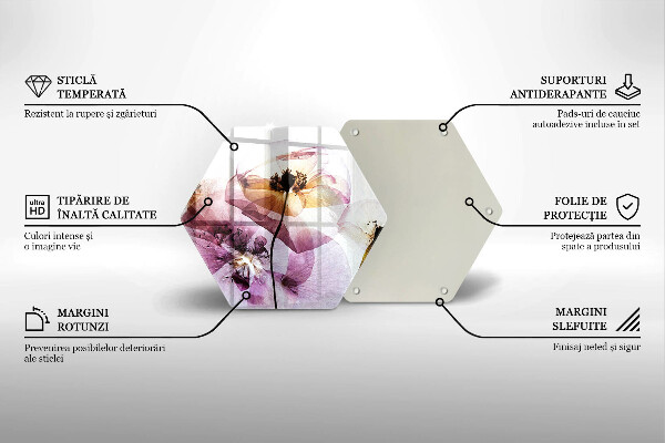 Skleněná deska do kuchyně Jemné květiny