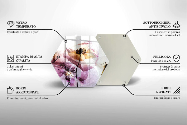 Skleněná deska do kuchyně Jemné květiny