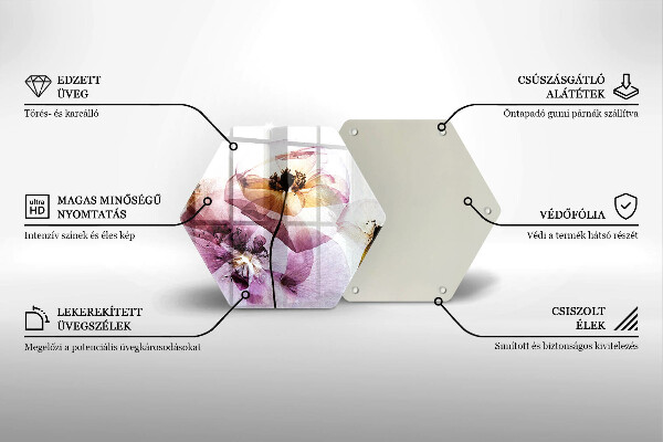 Skleněná deska do kuchyně Jemné květiny