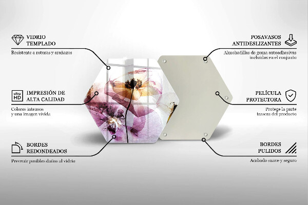 Skleněná deska do kuchyně Jemné květiny