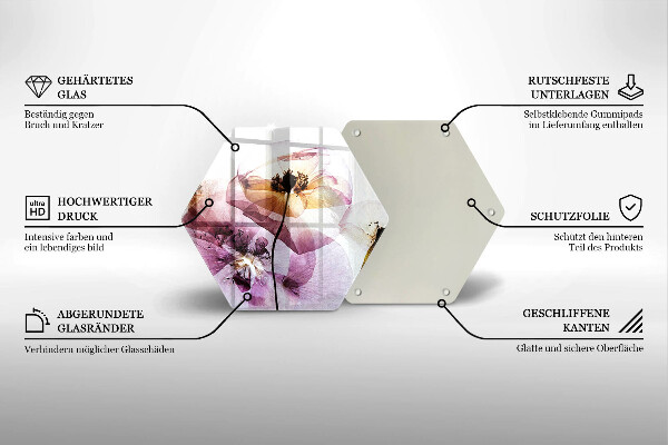 Skleněná deska do kuchyně Jemné květiny