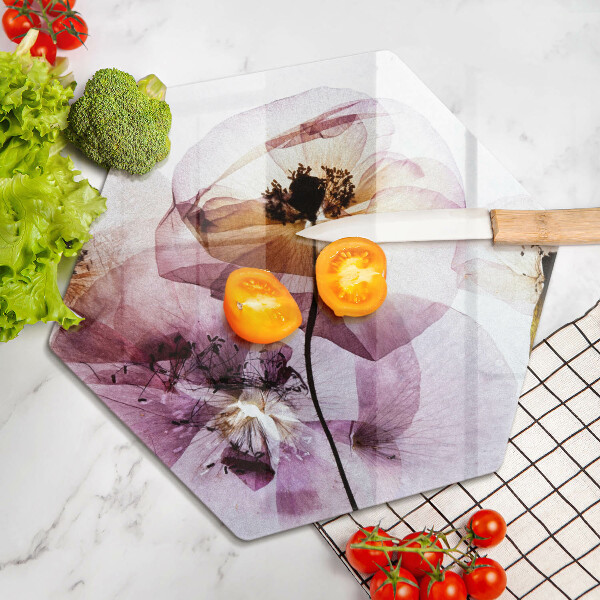 Skleněná deska do kuchyně Jemné květiny