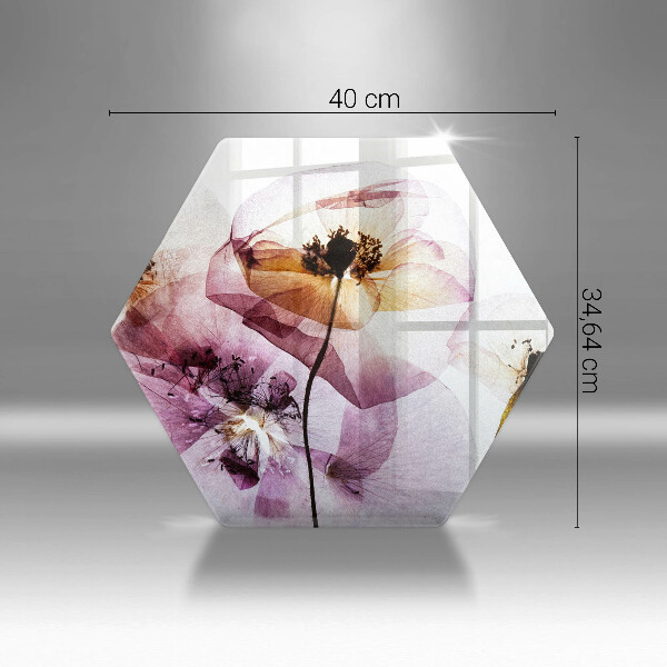 Skleněná deska do kuchyně Jemné květiny