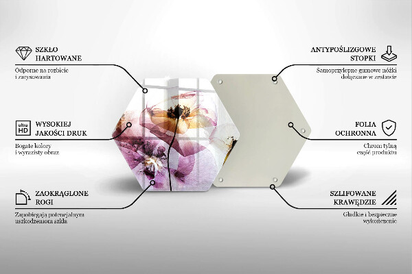 Skleněná deska do kuchyně Jemné květiny