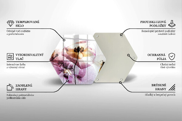 Skleněná deska do kuchyně Jemné květiny