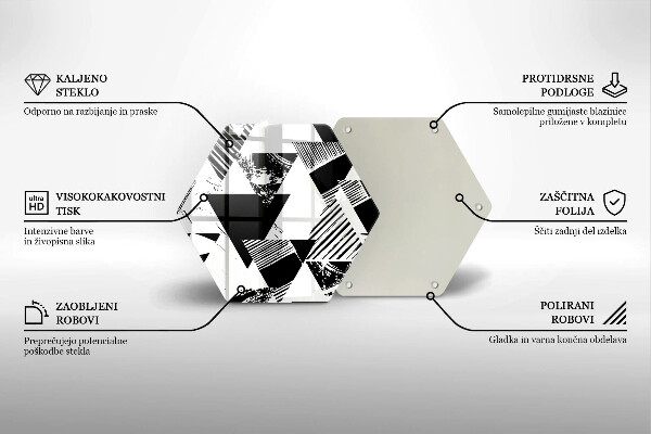 Skleněná deska do kuchyně Geometrické trojúhelníky